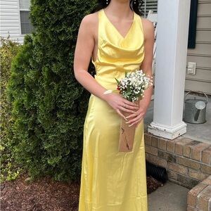 Peppermayo Yellow Backless Dress